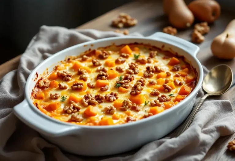 Gratin de butternut, fromage et noix : recette facile ultra fondante
