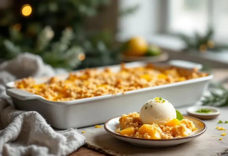 Il vole déjà la vedette aux bûches : le crumble mangue-coco-citron vert qui croustille sous la neige et fond dans la bouche