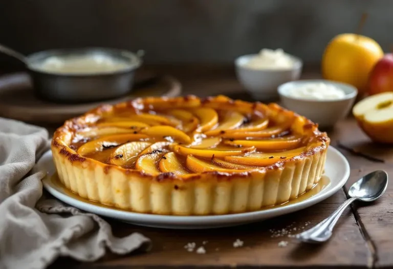 Pommes dorées, caramel brun et pâte maison : la tarte Tatin de Julie Andrieu va vous faire oublier la vôtre à jamais