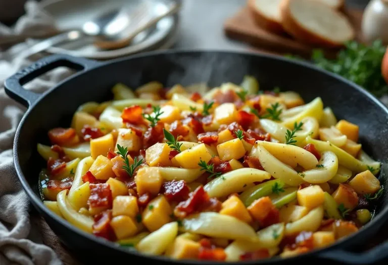 « Je la prépare en 10 minutes pour toute la famille » : ma poêlée poireaux-pommes-lardons ultra gourmande, si simple et rapide