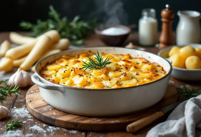 Le gratin d’hiver qui surprend tout le monde : quand le panais fond dans la crème et le romarin au four