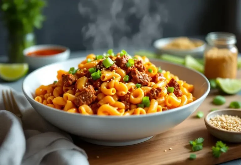 Macaronis au bœuf fondant et au gochujang Macaronis au bœuf fondant et au gochujang
