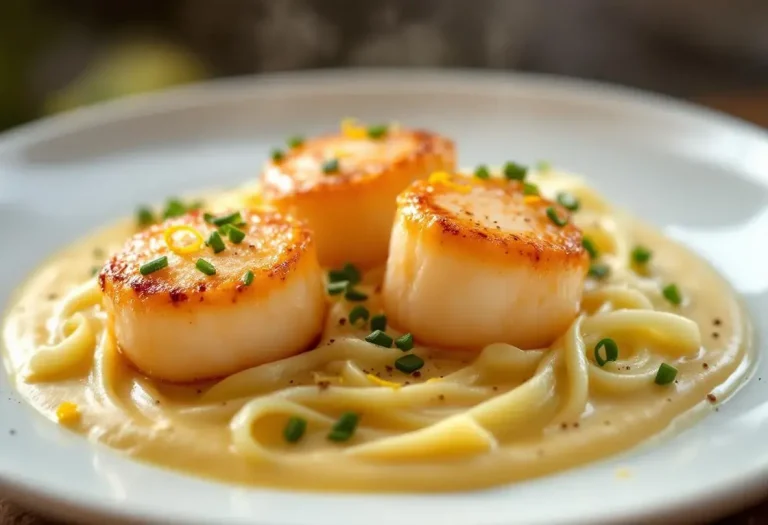 Noix de Saint-Jacques dorées sur fondue de poireaux au curry : une entrée chic et ultra simple